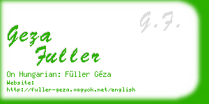 geza fuller business card